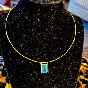 Beautiful 14k gold/blue topaz pendant